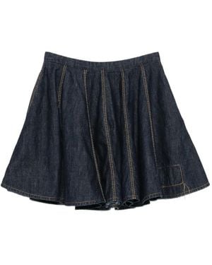 Susanne Bommer Pleated Mini Skirt - Blue