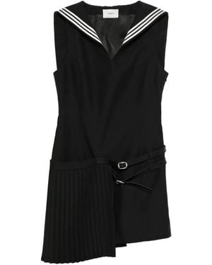 Coperni Pleated Belted Mini Dress - Black