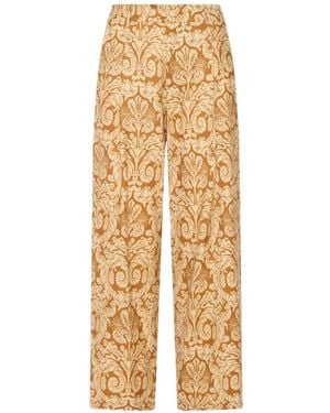 Pierre Louis Mascia Beatex Damask-Pattern Wool Trousers - Natural