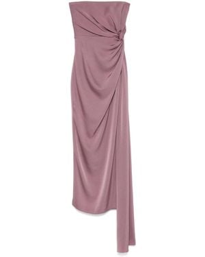 Alex Perry Twist-Detail Satin Midi Dress - Purple