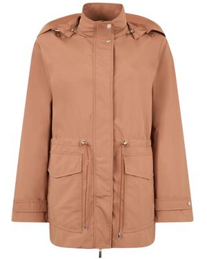 Moorer Hooded Zip Jacket - Brown