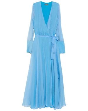 ROSERRY Vestido Midi Con Efecto Cruzado - Azul