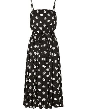 Dolce & Gabbana Abito Dg Con Stampa - Nero