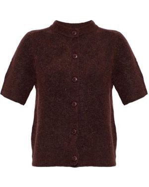 Samsøe & Samsøe Button-Fastening Short-Sleeved Cardigan - Brown