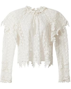 Isabel Marant Top Hyliana con volantes - Blanco