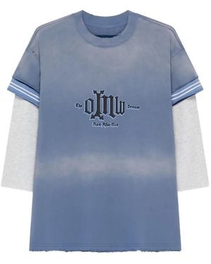 NAMESAKE Stripe-Detail T-Shirt - Blue