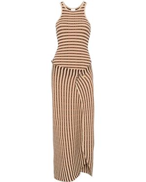 Nanushka Aliki Striped Midi Dress - Metallic