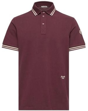 Moncler Cotton Ss Polo T-Shirt - Red
