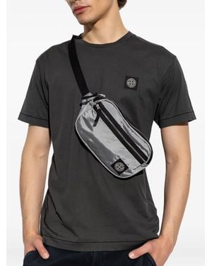 Stone Island Zip-Fastening Logo-Patch Belt Bag - Black