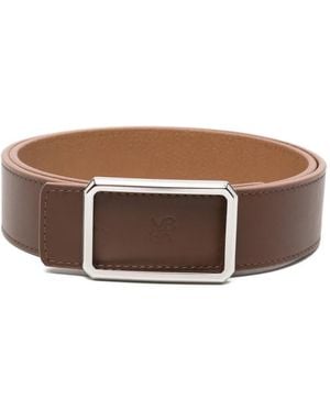 Maison Boinet Logo-Debossed Buckle Belt - Brown