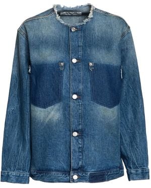 Department 5 Frayed Denim Jacket - Blue