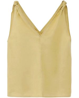 Fabiana Filippi V-Neck Sleeveless Top - Yellow