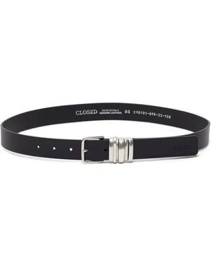 Closed Leather Belt - White