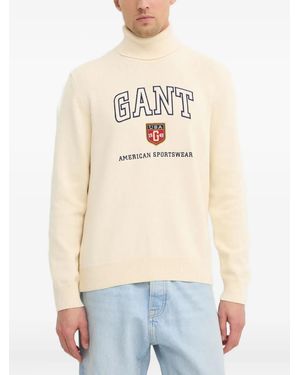 GANT Rollkragenpullover Mit Logo - Blau