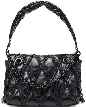 DIESEL Charm-D Diamond-Quilted Shoulder Bag - Black