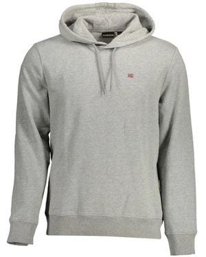 Napapijri Logo-Patch Hoodie - Grey