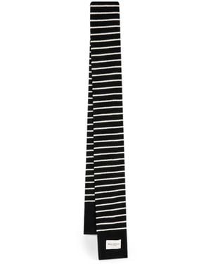 Marc O' Polo Striped Wool Scarf - White