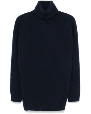 Miu Miu Intarsia-Knit Logo Jumper - Blue