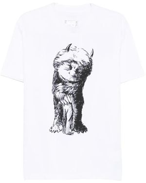 Sacai T-Shirt En Coton À Imprimé Graphique - Blanc