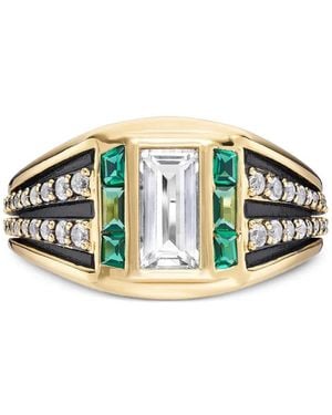 V Jewellery Freya Stone-Embellished Ring - Green