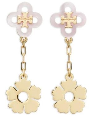 Tory Burch Orecchini A Quadrifoglio - Bianco