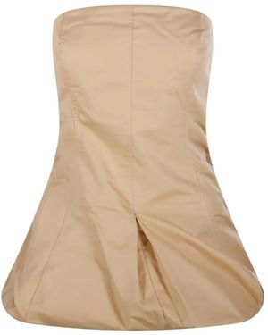 LAMRONS Strapless Square-Neck Top - Natural