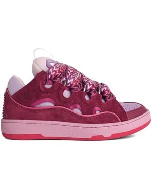 Lanvin Curb Leather Trainers - Purple