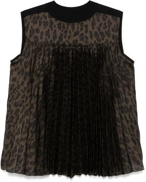 Sacai レオパード コットントップ - ブラック