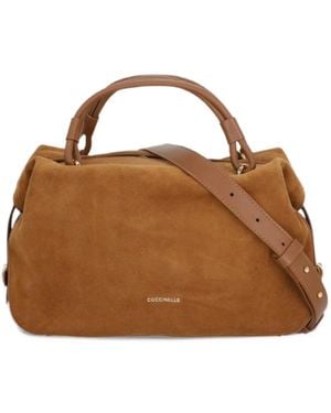 Coccinelle Small Lizzie Suede Tote Bag - Brown
