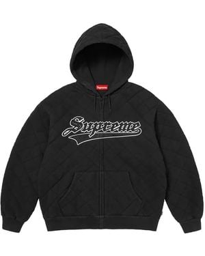 Supreme Hoodie Matelassé À Fermeture Zippée - Noir
