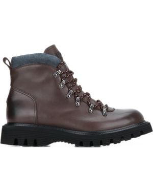 Fratelli Rossetti Polacco Trenton Lace-Up Leather Hiking Boots - Brown