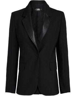 Karl Lagerfeld Blazer Sartoriale Con Spacco Sulle Maniche - Nero