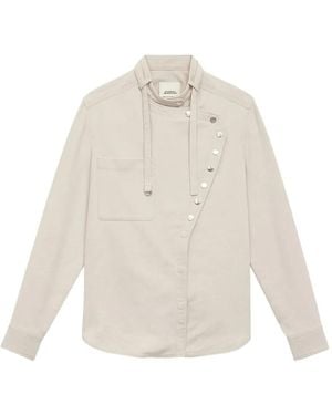 Isabel Marant Tess Asymmetrical Button-Detail Shirt - White