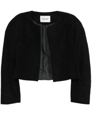 Low Classic Exaggerated-Shoulder Jacket - Black