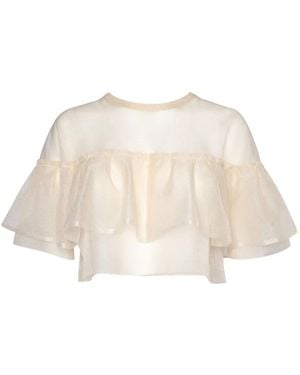 Philosophy Di Lorenzo Serafini Ruffled T-Shirt - Natural