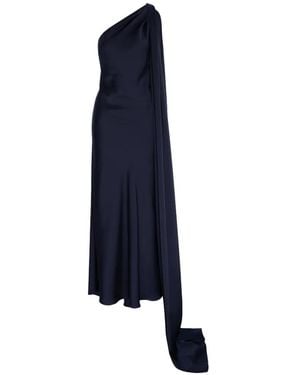 V:PM ATELIER Elle One-Shoulder Crystal-Embellished Maxi Dress - Blue