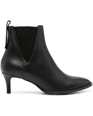 Peserico Pointed-Toe Leather Ankle Boots - Black