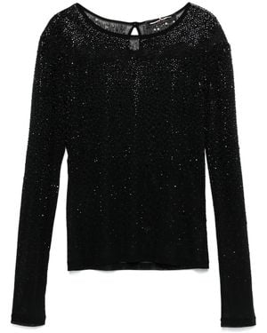 Ermanno Scervino Rhinestone-Embellished Top - Black