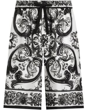 Dolce & Gabbana マヨリカ バミューダショーツ - ブラック