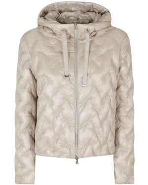 Herno Chevron-Quilted Hooded Jacket - White