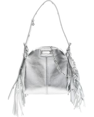 Maje Miss M Metallic Micro Bag - White