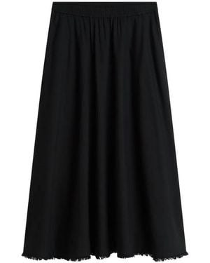 Tommy Hilfiger Frayed-Hem Gathered Skirt - Black