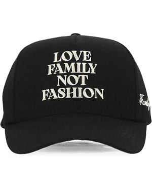 FAMILY FIRST Embroidered Slogan Baseball Cap - Black
