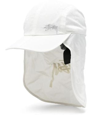 Stussy Foldable Shade Logo-Embroidered Cap - White