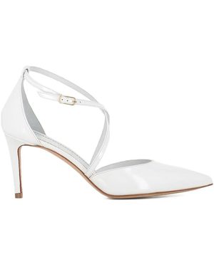 Antonio Barbato Maestri Veneziani Pointed-Toe Leather Court Shoes - White