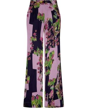 Libertine Floral-Print Wide-Leg Pants - Purple