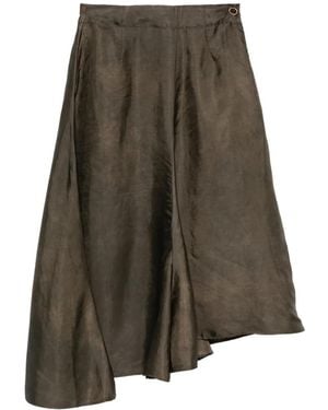 Uma Wang Glue Asymmetric-Hem Midi Skirt - Grey