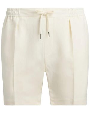 Ralph Lauren Pleated-Front Drawstring Shorts - White