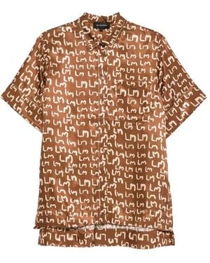 Lee Mathews Chemise À Logo Imprimé - Marron