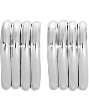 Heaven Mayhem Aria Ribbed Earrings - White